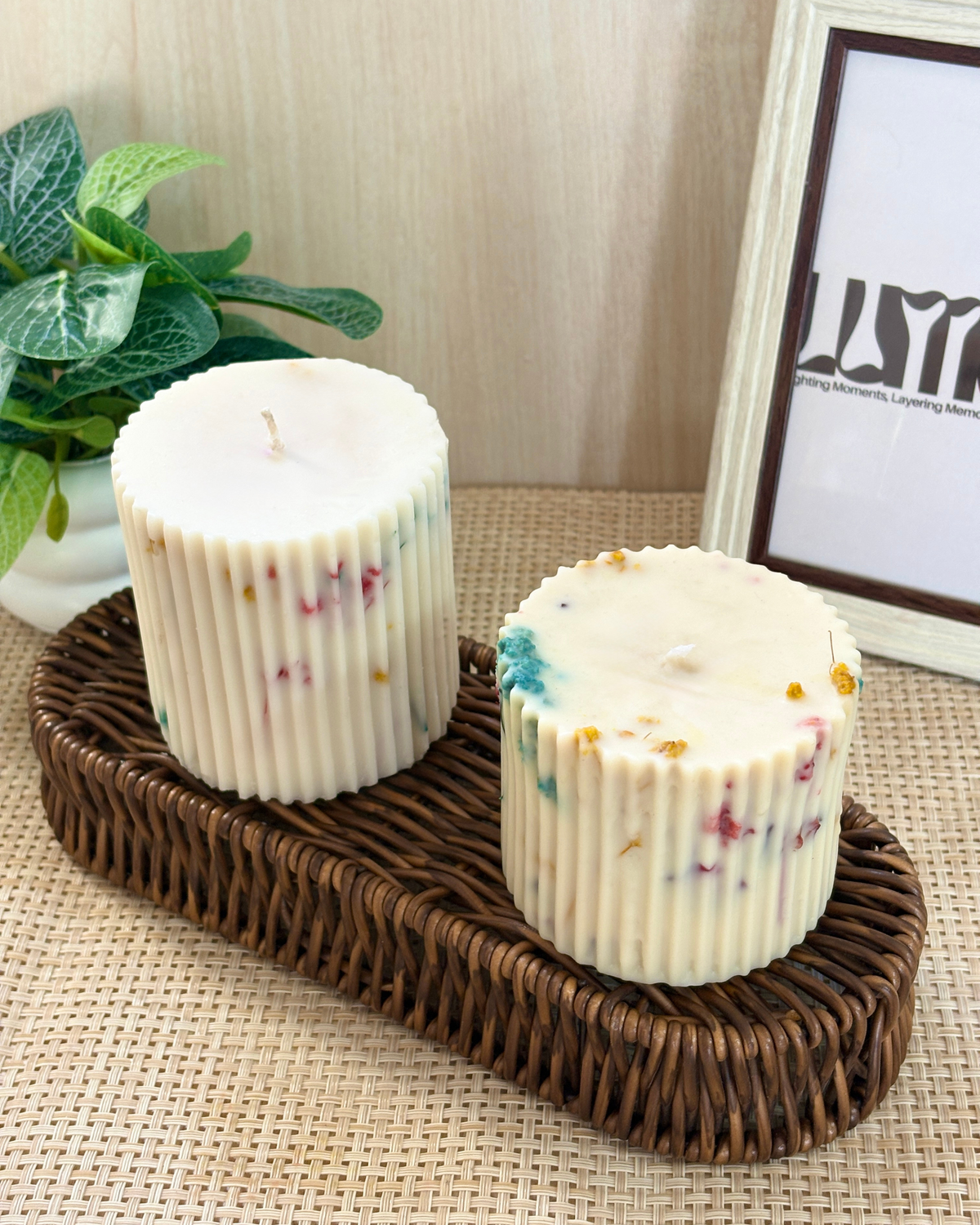Floral Pillar Scented Candle
