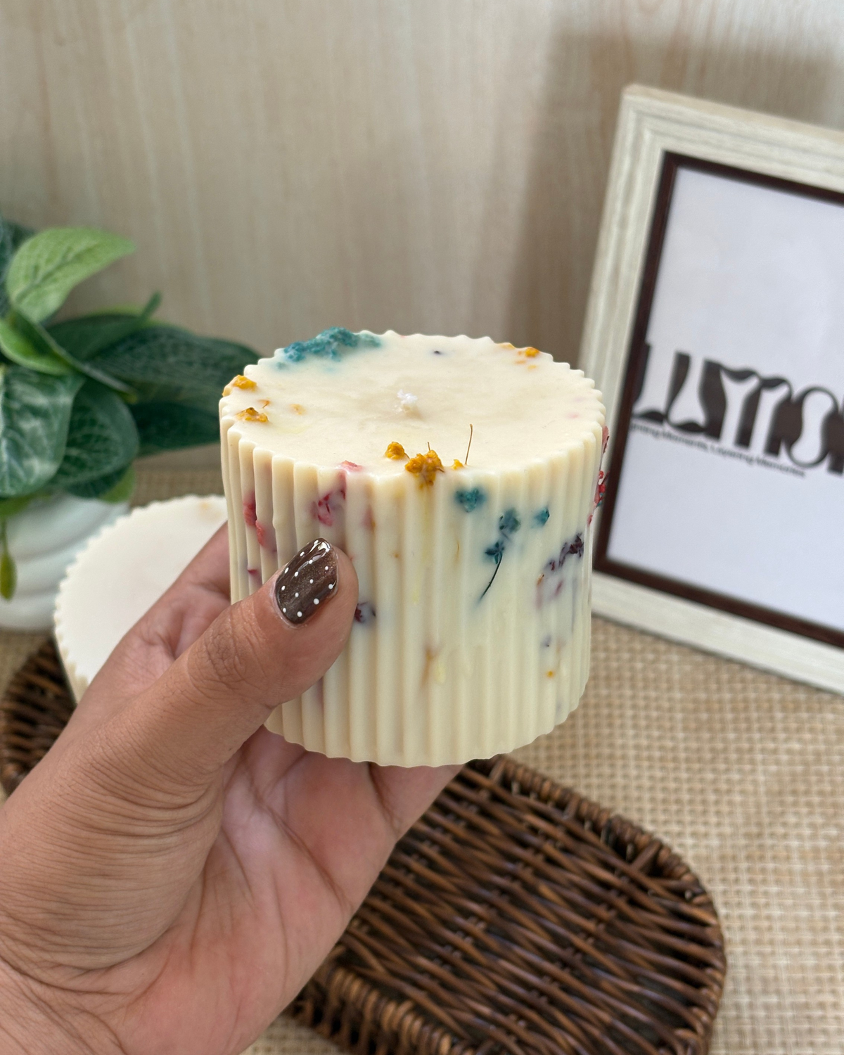 Floral Pillar Scented Candle