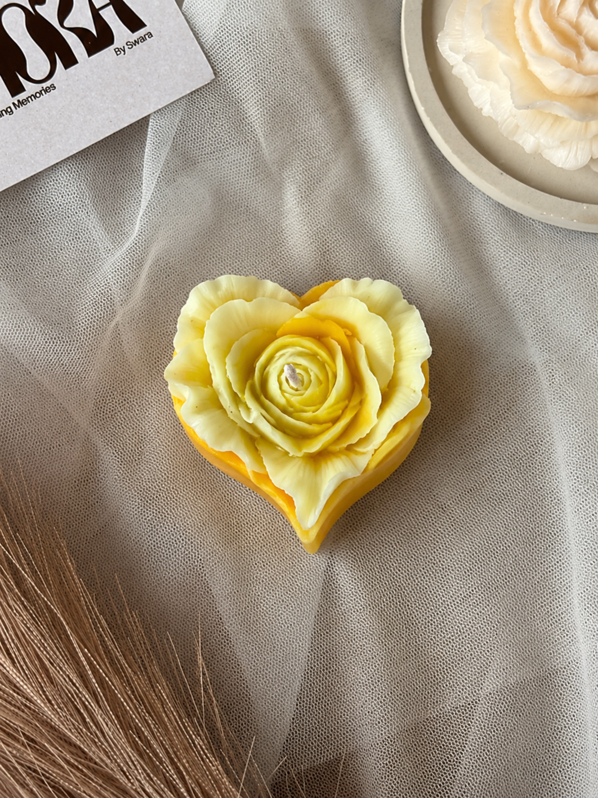 Heart and Rose duo candle