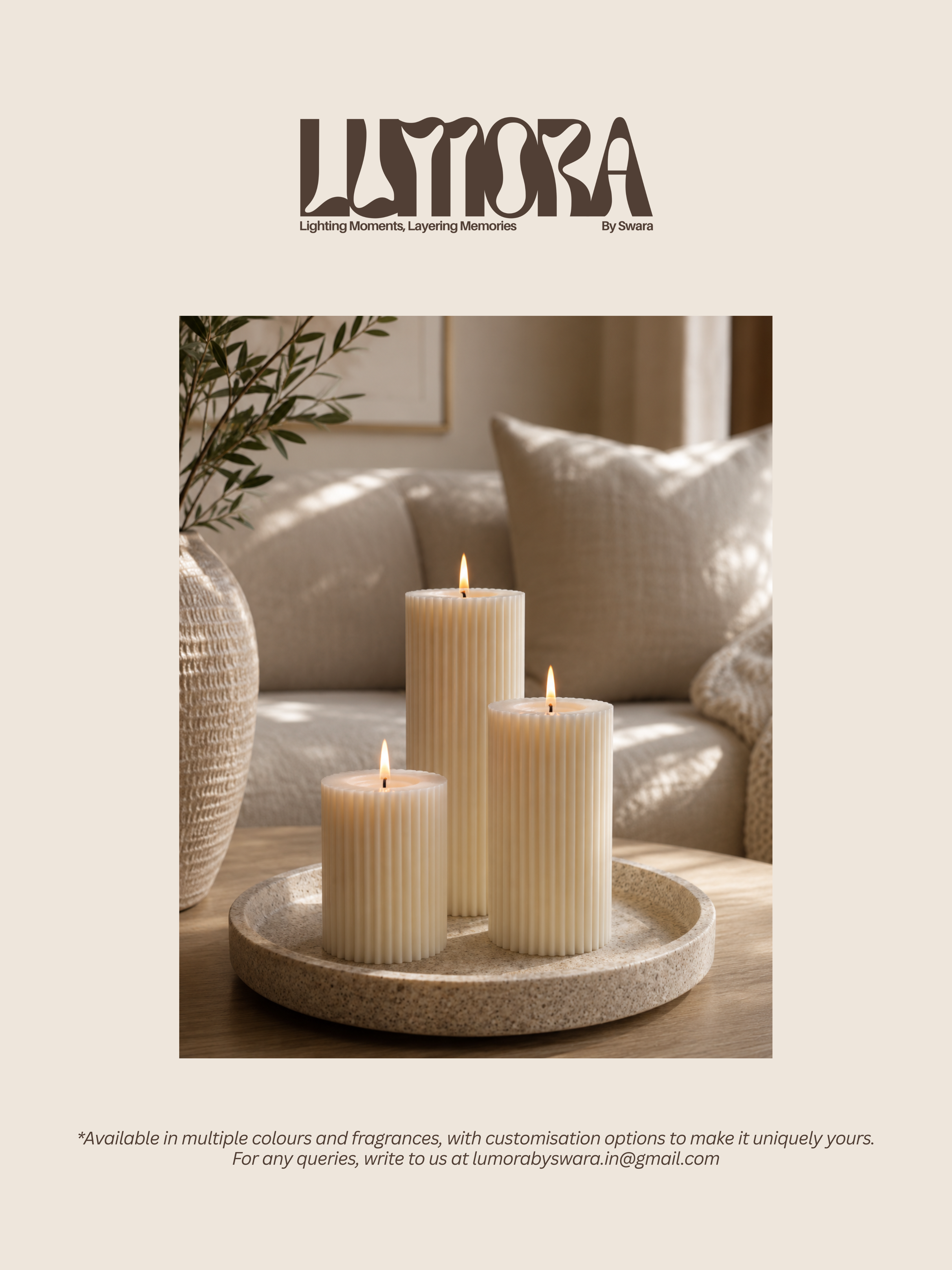 Cylinder Pillar Handcrafted Scented Candle