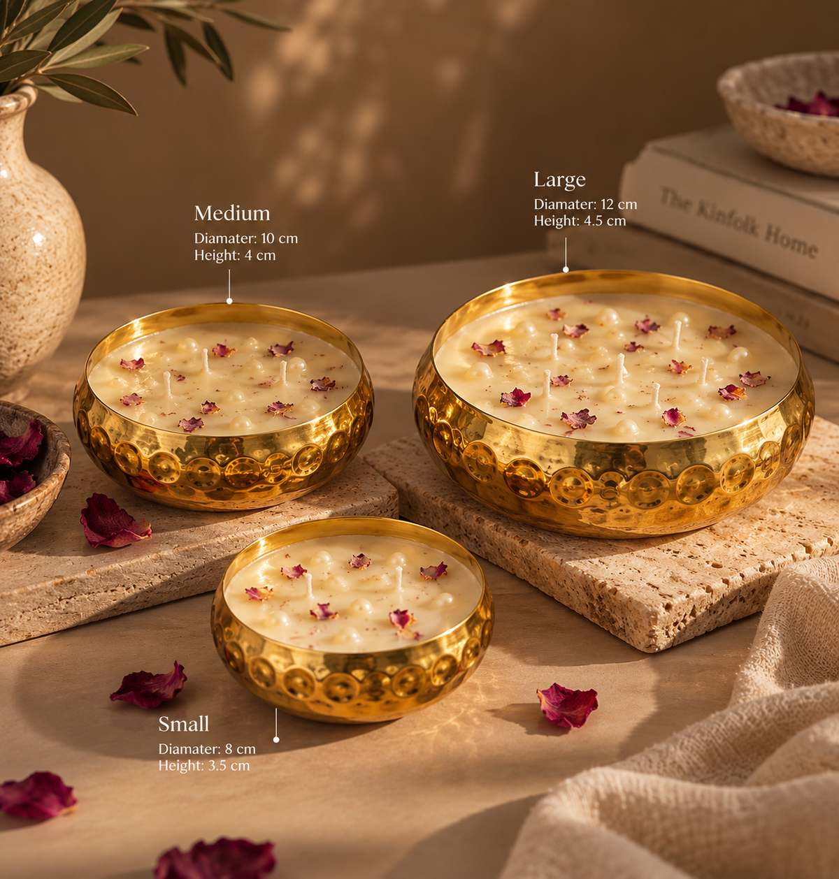 Hammered Urli Bowl Candle