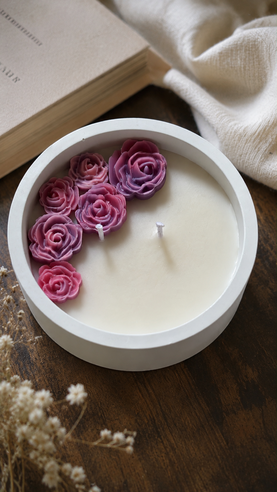 Concrete Bowl Candle with Lid